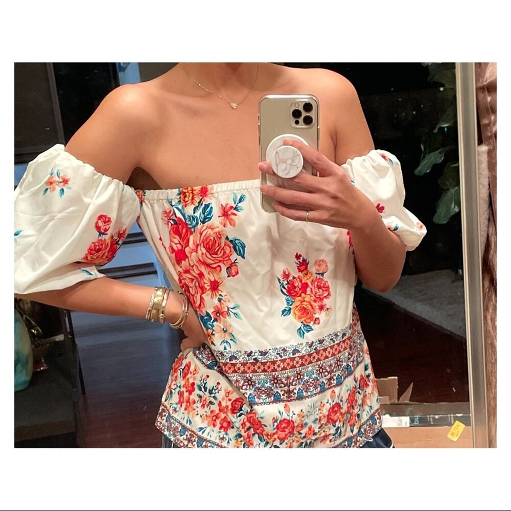 MISA Los Angeles Renata Floral Off the Shoulder Top